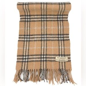 Burberry Beige Nova Check Lambswool Scarf Made in Scotland